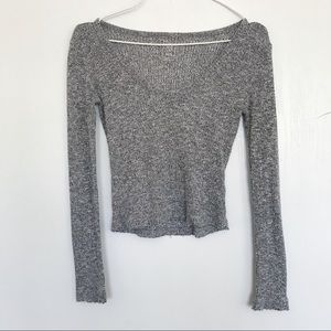 Pacsun me to we ribbed long sleeve v neck top